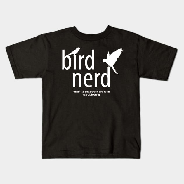 Bird Nerd - white type Kids T-Shirt by Just Winging It Designs